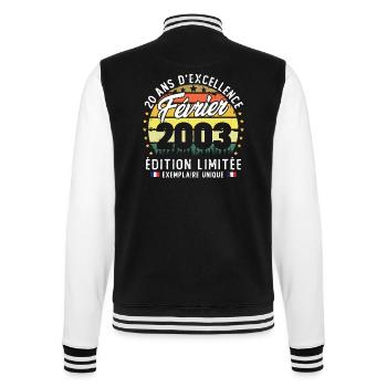 Vintage Cadeau Anniversaire 20 Ans Février 2003 - Veste Teddy - noir/blanc - Dos - Marisol (170cm)