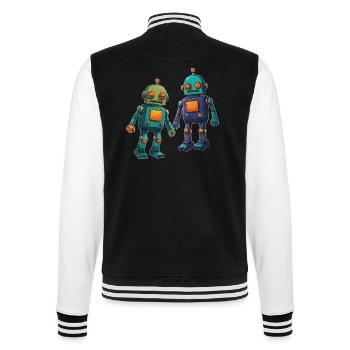 Das ist mein Robot Hemd zwei süße kleine Roboter - College-Sweatjacke - Schwarz/Weiß - Hinten - Marisol (170cm)