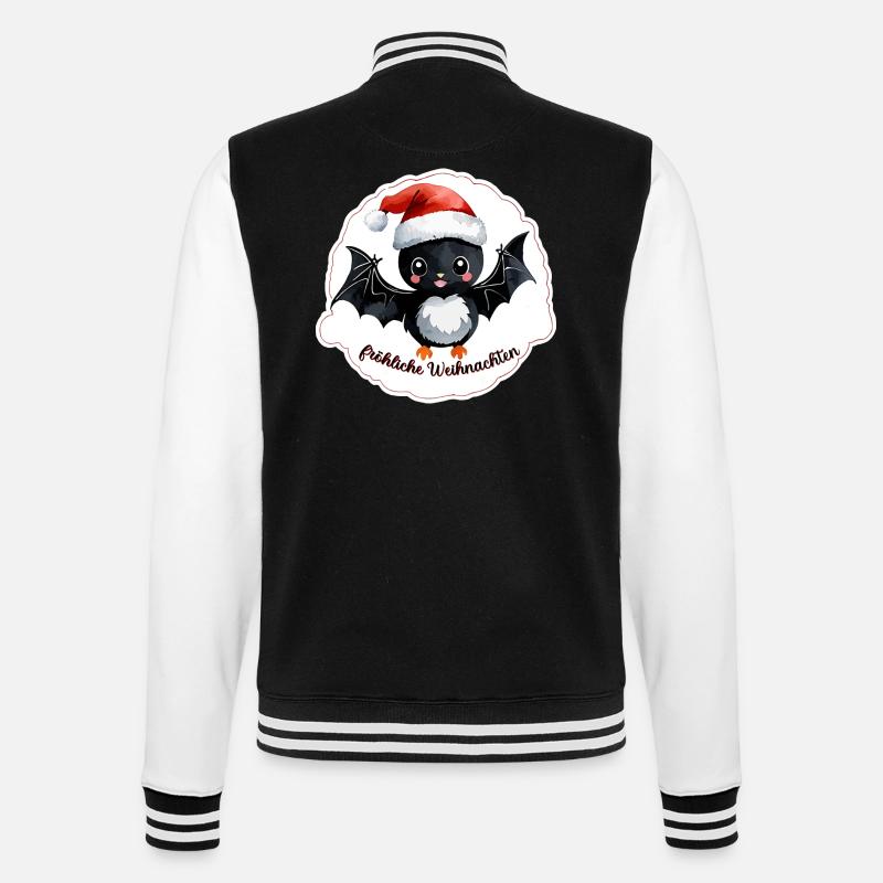 Bat Christmas - College Sweat Jacket - black/white