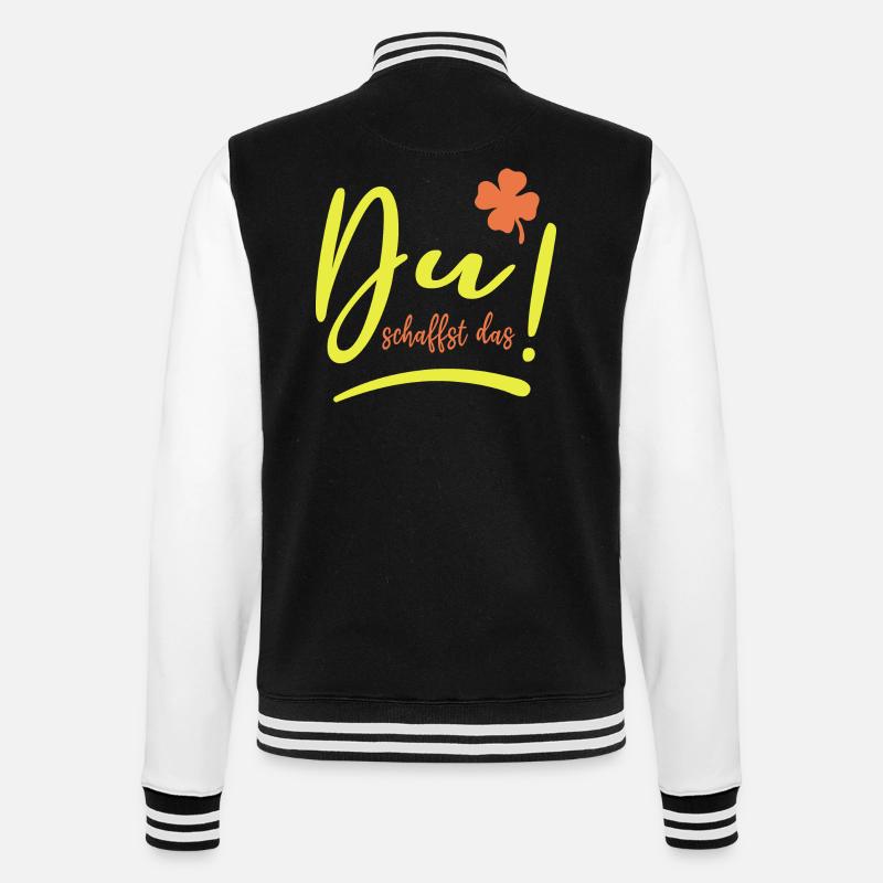Du schaffst das! - Mut machen - Glücksbringer - College-Sweatjacke - Schwarz/Weiß