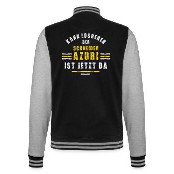 Schneider Azubi Ausbildung Lehre Schneiderlehre - College-Sweatjacke - Schwarz/Grau meliert - Hinten - Marisol (170cm)