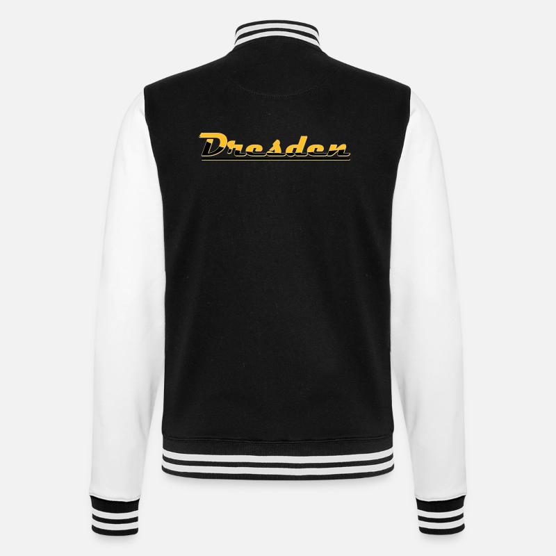 Schriftzug Dresden - College-Sweatjacke - Schwarz/Weiß