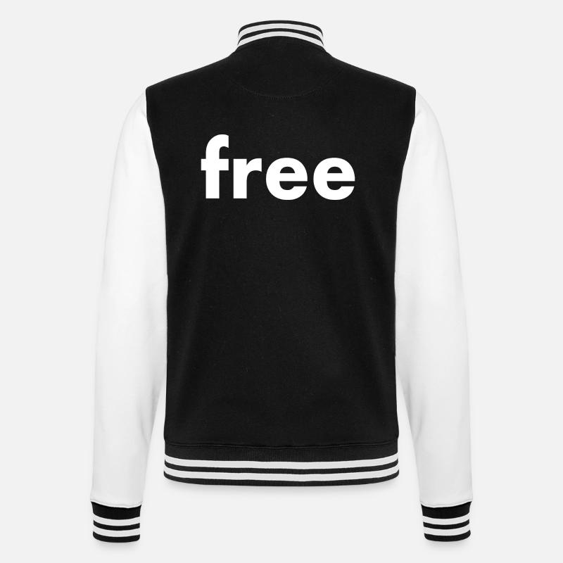 Free - College-Sweatjacke - Schwarz/Weiß