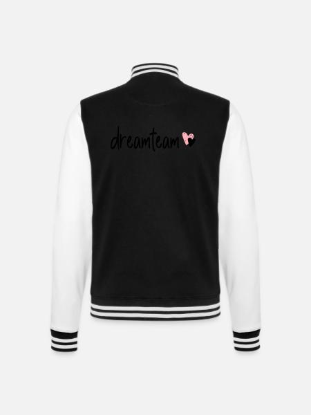 dreamteam - College Sweat Jacket - black/white