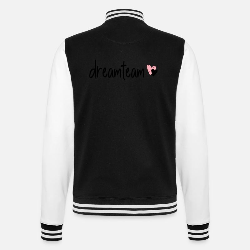 dreamteam - College Sweat Jacket - black/white