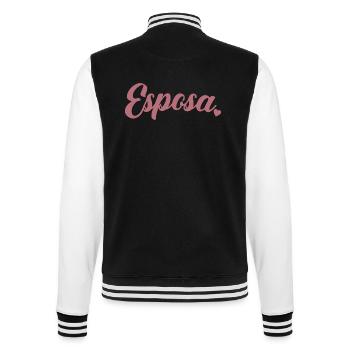Esposa Cute Wife To Be Bride Couple Wedding Gift - College Sweat Jacket - black/white - Back - Marisol (170cm)