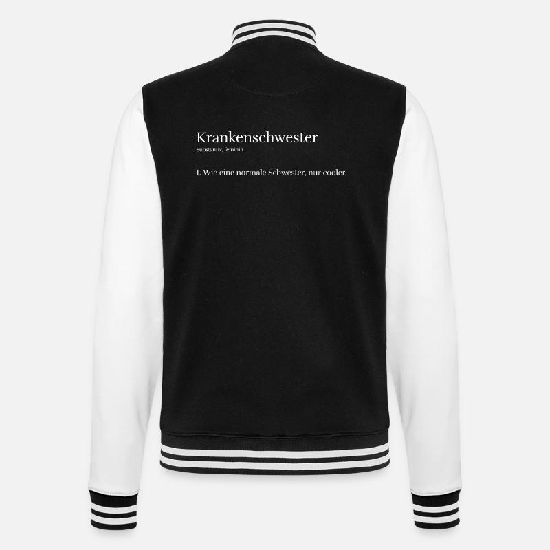 Cool Nurse - College Sweat Jacket - black/white