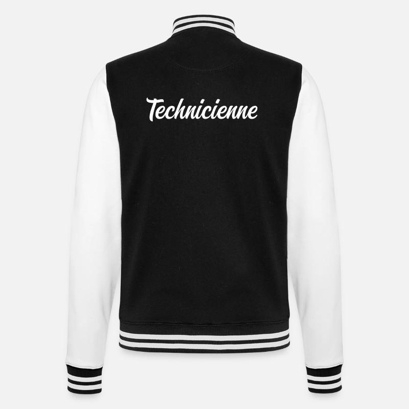 Technicienne - Veste Teddy - noir/blanc
