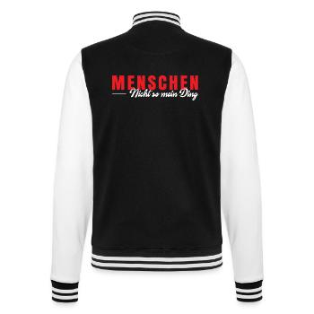 Menschen nicht so meins - College-Sweatjacke - Schwarz/Weiß - Hinten - Marisol (170cm)
