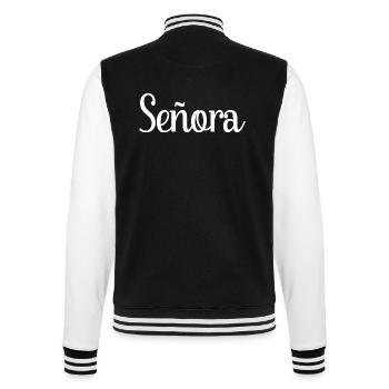 Señora Engagement Bride To Be Wedding Party - College Sweat Jacket - black/white - Back - Marisol (170cm)