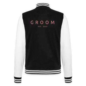 Bräutigam Est. 2023 Verlobungsgeschenk Hochzeit des Bräutigams - College-Sweatjacke - Schwarz/Weiß - Hinten - Marisol (170cm)
