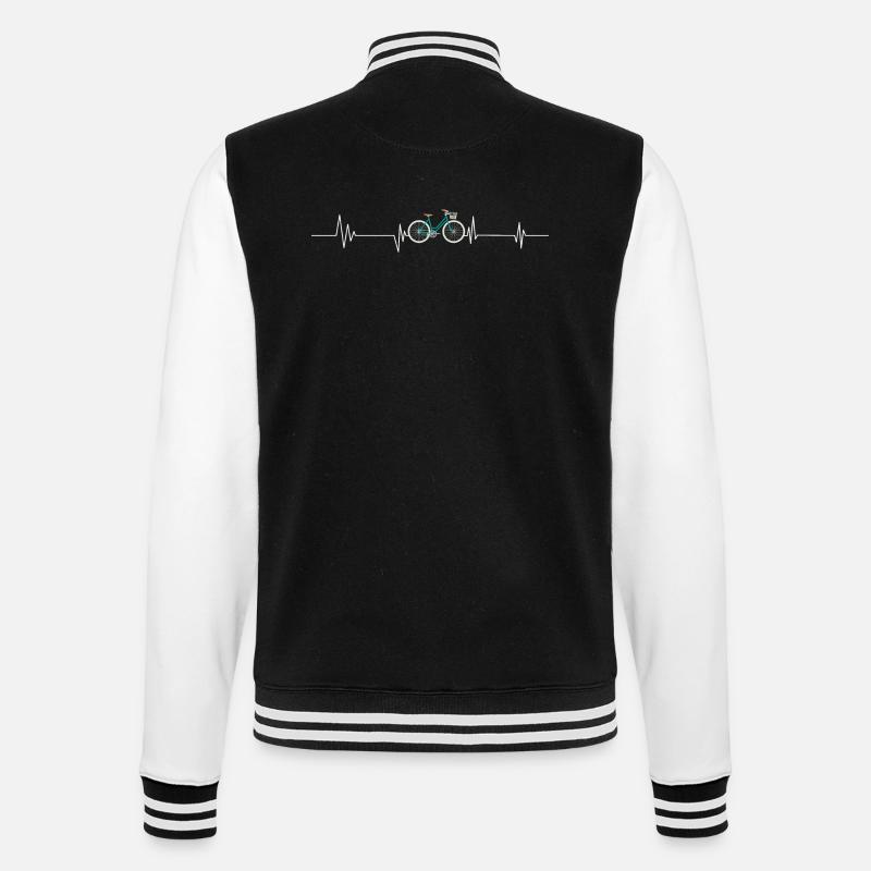 Bicycle heartbeat - College Sweat Jacket - black/white