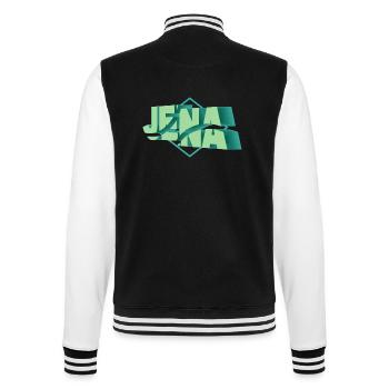 Jena Deutschland Stadt 3D Schrift Skyline - College-Sweatjacke - Schwarz/Weiß - Hinten - Marisol (170cm)