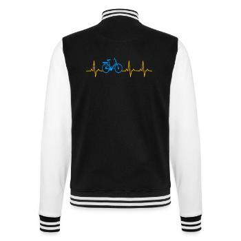 Fahrrad Herzschlag Bike - College-Sweatjacke - Schwarz/Weiß - Hinten - Marisol (170cm)