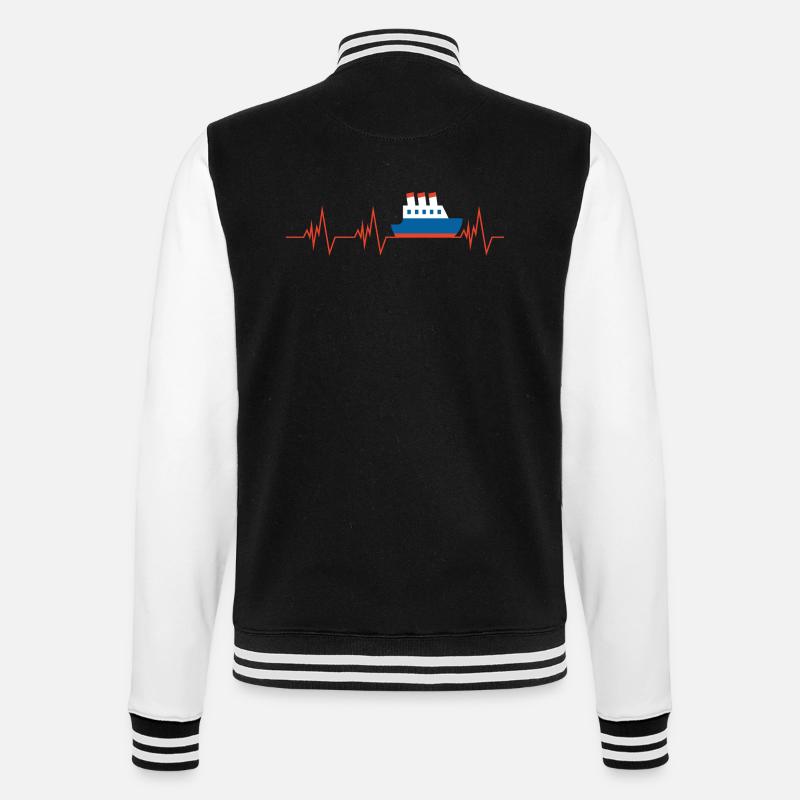 Schiff Boot Herzschlag - College-Sweatjacke - Schwarz/Weiß