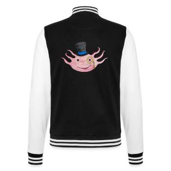 Axolotl Cute Newt Top Hat Mexico Amphibians - College Sweat Jacket - black/white - Back - Marisol (170cm)