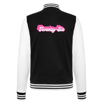 Twenty-Six Birthday - 26th Birthday Retro Pink - College Sweat Jacket - black/white - Back - Marisol (170cm)