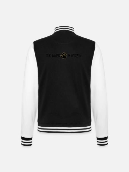 Forever in the heart - College Sweat Jacket - black/white