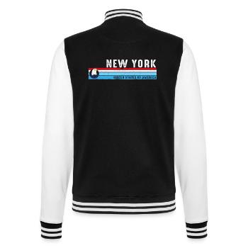 New York City Vintage Skyline Klassischer Retro-Stil - College-Sweatjacke - Schwarz/Weiß - Hinten - Marisol (170cm)