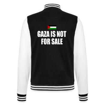 gaza is not for sale - College Sweat Jacket - black/white - Back - Marisol (170cm)