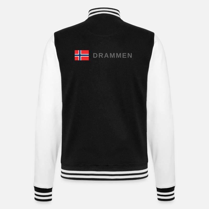 Drammen Norvège - Veste Teddy - noir/blanc