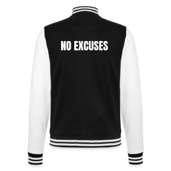 no excuses - College Sweat Jacket - black/white - Back - Marisol (170cm)