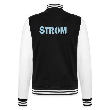 Strom läuft bei mir - College-Sweatjacke - Schwarz/Weiß - Hinten - Marisol (170cm)