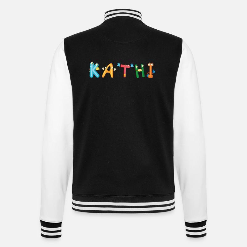 Kathi - College-Sweatjacke - Schwarz/Weiß
