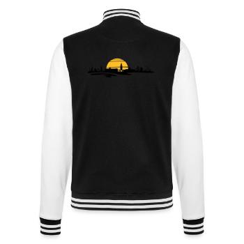 Skyline - Juist - College-Sweatjacke - Schwarz/Weiß - Hinten - Marisol (170cm)
