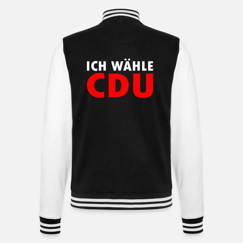 Ich wähle cdu - College-Sweatjacke - Schwarz/Weiß