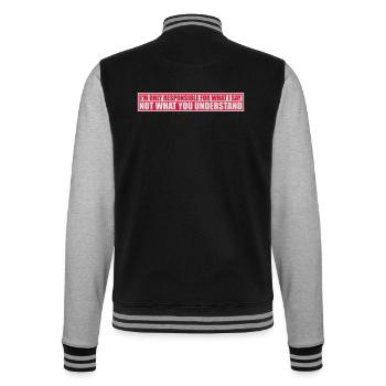 ce que je dis citation - Veste Teddy - noir/gris chiné - Dos - Marisol (170cm)