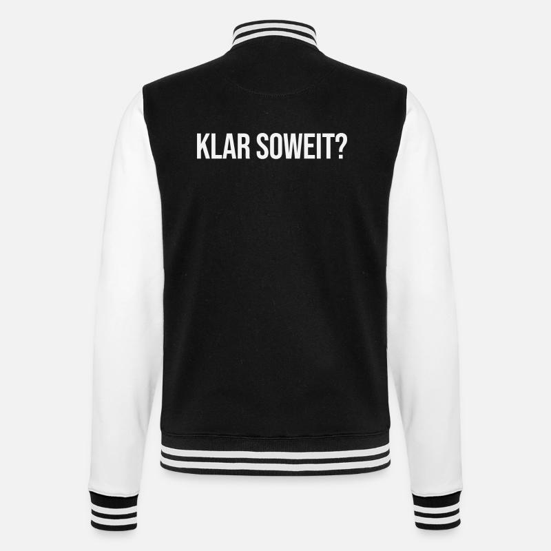 Klar soweit - College-Sweatjacke - Schwarz/Weiß