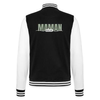 Mama Liebling - Mama Geschenk - College-Sweatjacke - Schwarz/Weiß - Hinten - Marisol (170cm)