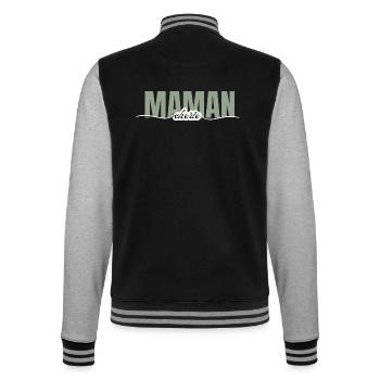 Mama Liebling - Mama Geschenk - College-Sweatjacke - Schwarz/Grau meliert - Hinten - Marisol (170cm)