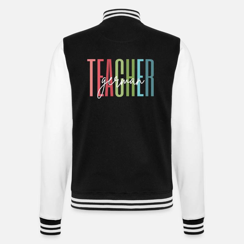 Deutsch Lehrerin Schule Geschenk - College-Sweatjacke - Schwarz/Weiß