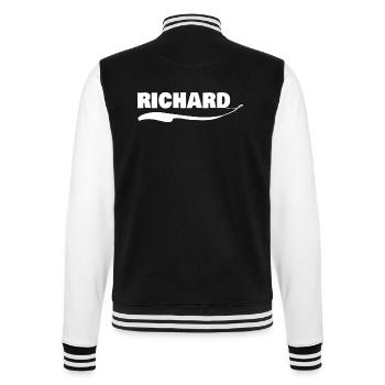 Vorname richard - College-Sweatjacke - Schwarz/Weiß - Hinten - Marisol (170cm)