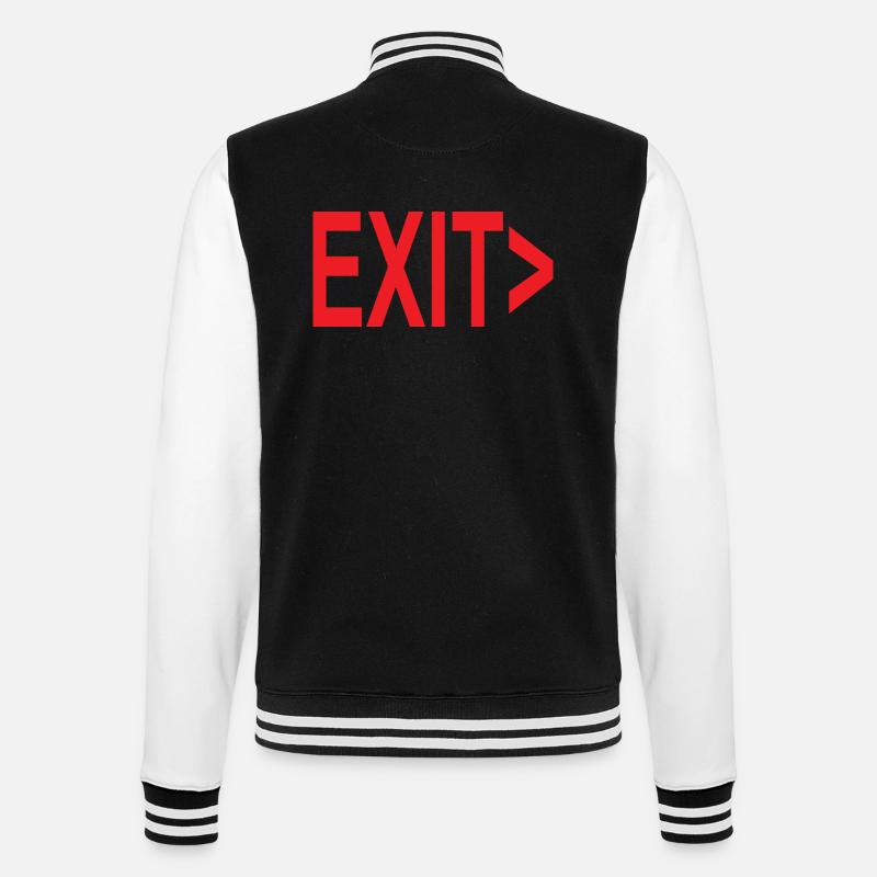Exit / Exit / Emergency Exit - College Sweat Jacket - black/white