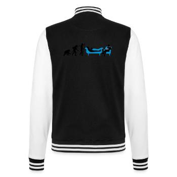 evolution_therapeut_psychologe_11_2016_b - College-Sweatjacke - Schwarz/Weiß - Hinten - Marisol (170cm)