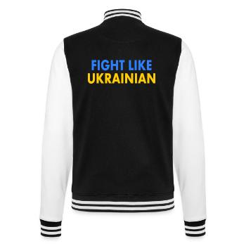 Fight like ukrainian - College-Sweatjacke - Schwarz/Weiß - Hinten - Marisol (170cm)