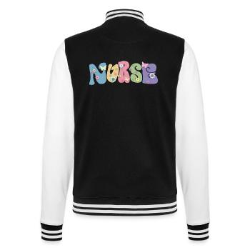 Cool Flower Nurse Cadeau pour les infirmières futures infirmières - Veste Teddy - noir/blanc - Dos - Marisol (170cm)