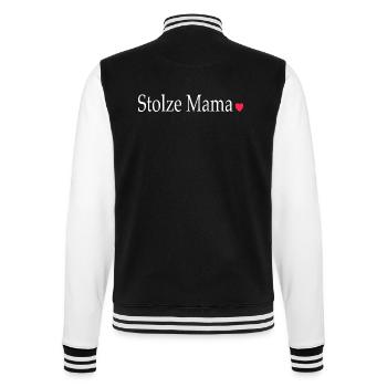 Muttertag Stolze Mama Herz - College-Sweatjacke - Schwarz/Weiß - Hinten - Marisol (170cm)