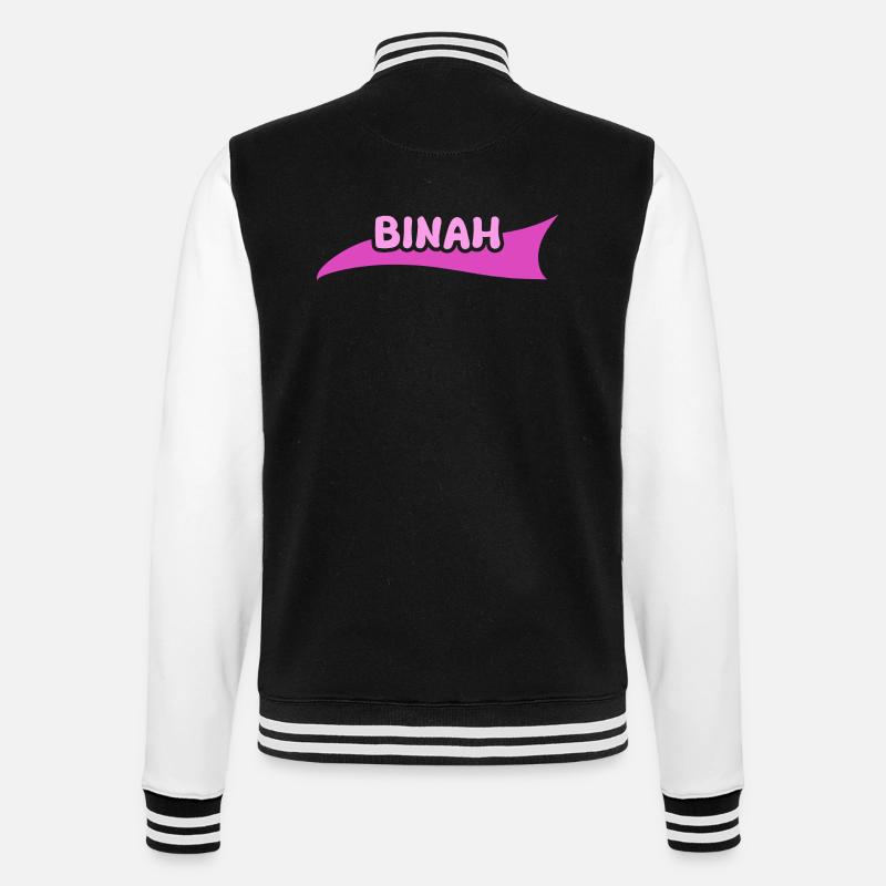 First name Binah - College Sweat Jacket - black/white