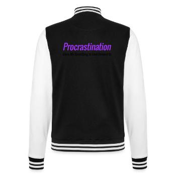 La procrastination me donne quelque chose à attendre avec impatience - Veste Teddy - noir/blanc - Dos - Marisol (170cm)