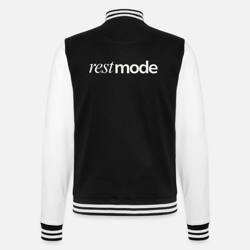 Rest Mode Mood - College-Sweatjacke - Schwarz/Weiß