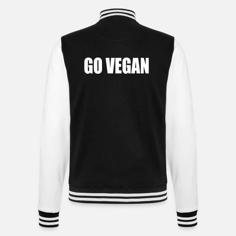 Go vegan - College Sweat Jacket - black/white