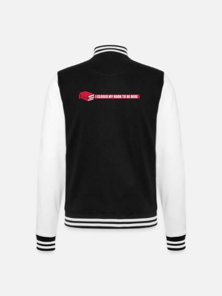 I closed my book - College Sweat Jacket - black/white