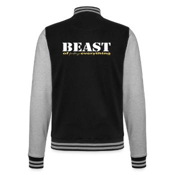 Beast everything white - College Sweat Jacket - black/heather grey - Back - Marisol (170cm)