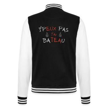 j'peux pas j'ai bateau - Veste Teddy - noir/blanc - Dos - Marisol (170cm)