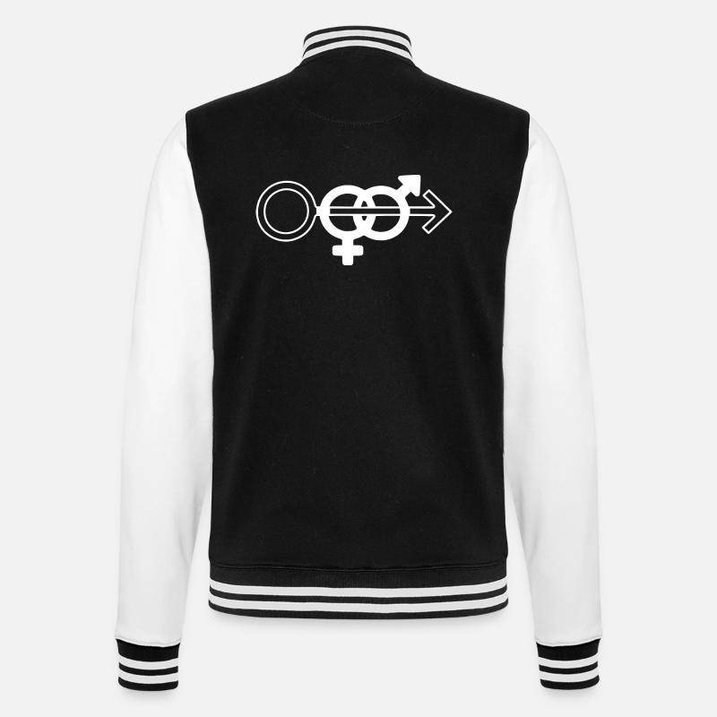 cuckold wife sharing symbol - College-Sweatjacke - Schwarz/Weiß