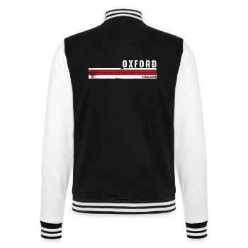 Oxford England Vintage Design - College Sweat Jacket - black/white - Back - Marisol (170cm)